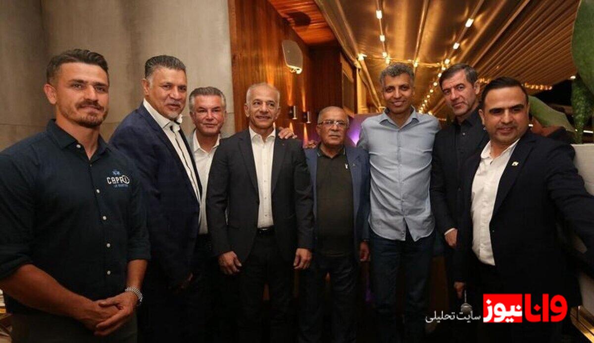 تصویر دورهمی علی دایی، خاکپور و عادل فردوسی پور تجلیل از پیشکسوت استقلال