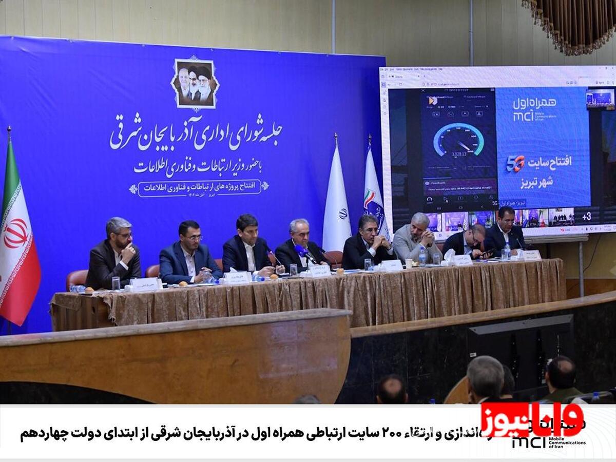 راه‌اندازی و ارتقاء ۲۰۰ سایت ارتباطی همراه اول در آذربایجان شرقی از ابتدای دولت چهاردهم