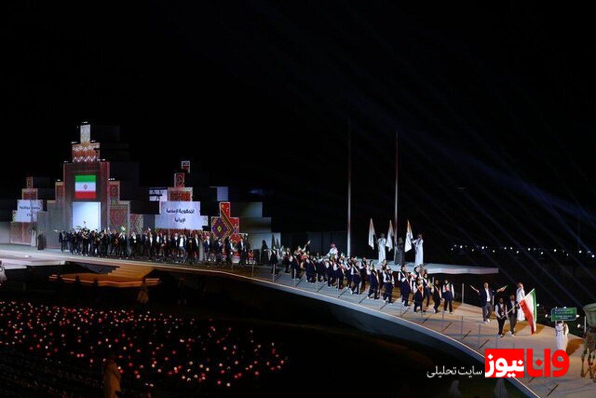 تصاویری از رژه کاروان ایران در افتتاحیه بازی‌های کشورهای اسلامی در ریاض