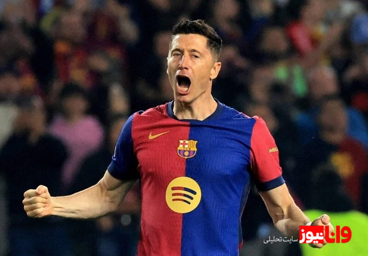 پیروزی بارسلونا با هت‌تریک لواندوفسکی  بلوگرانا به 3 امتیازی رئال رسید