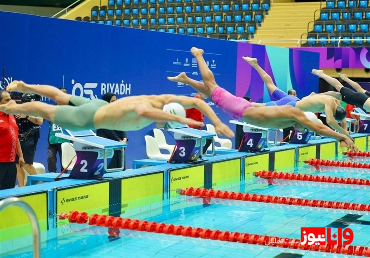 بازی‌های کشورهای اسلامی| ایران در‌ماده 4 در 100 متر مختلط چهارم شد  رکورد ملی شکست