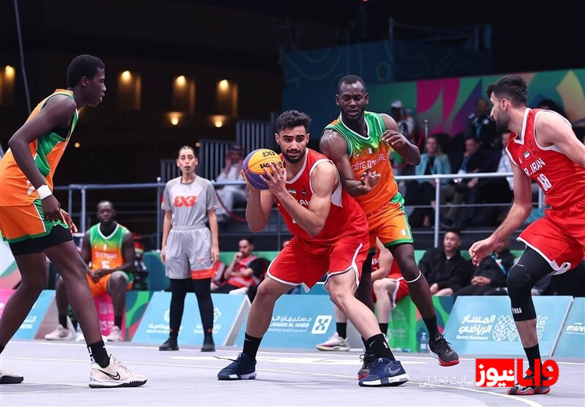 بازی‌های کشورهای اسلامی| شکست تیم بسکتبال سه نفره مردان مقابل ساحل عاج