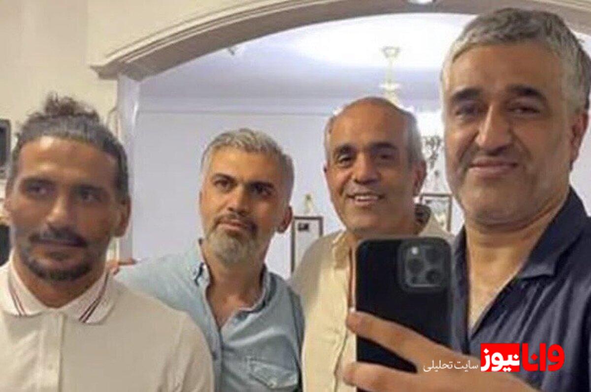 سلفی جدید پژمان جمشیدی در کنار جواد کاظمیان برای تماشای الکلاسیکو + عکس