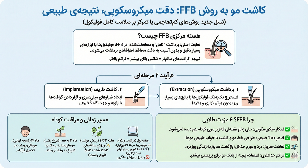 کاشت مو به روش جدید FFB چیست؟ آشنایی کامل با آن کاشت مو به روش جدید FFB چیست؟ آشنایی کامل با آن