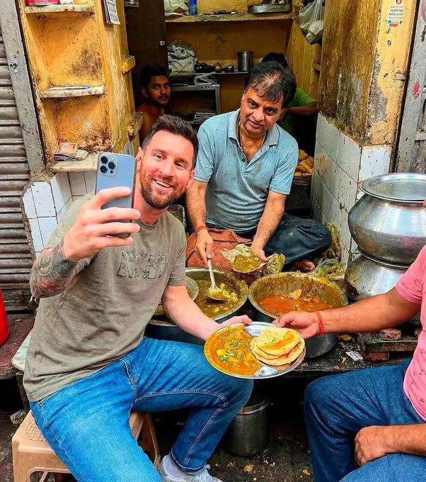 عکس | لیونل مسی در کثیف&zwnj;ترین رستوران هند!