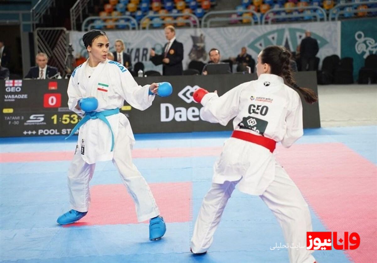 کاراته قهرمانی جهان| بهمنیار با دو پیروزی و یک شکست در جمع 16 نفر برتر