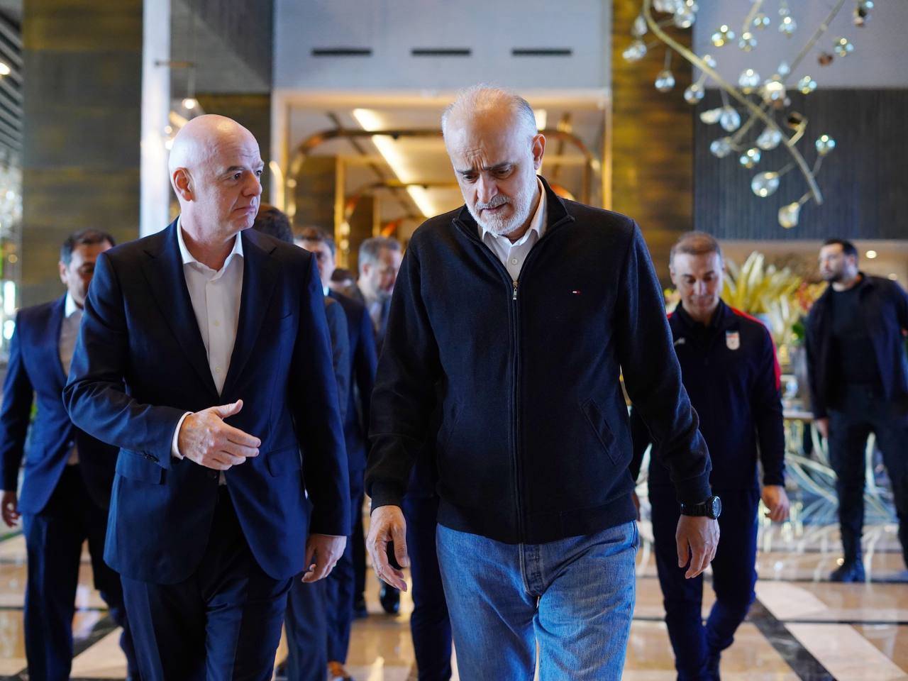 عکس| حضور رئیس فیفا در اردوی تیم&zwnj;ملی ایران