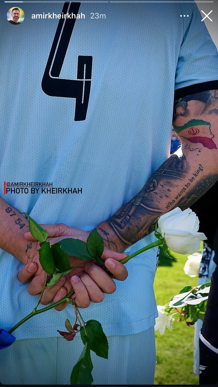 عکس | پرچم ایران روی دست روزبه چشمی