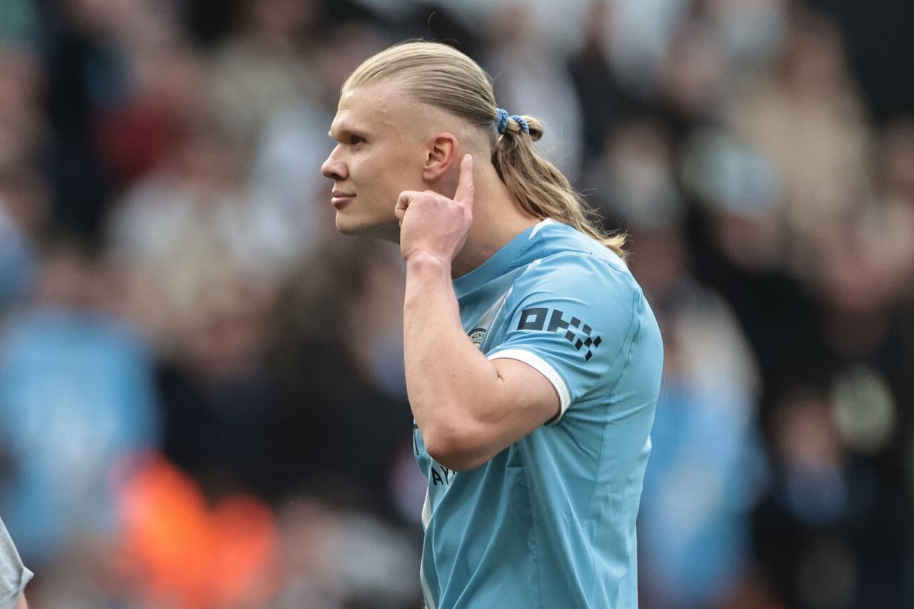 عکس | شادی کنایه&zwnj;آمیز هالند برای برد بزرگ منچسترسیتی