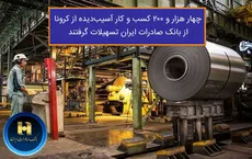 ​چهار هزار و ٢٠٠ کسب و کار آسیب دیده از کرونا از بانک صادرات ایران تسهیلات گرفتند